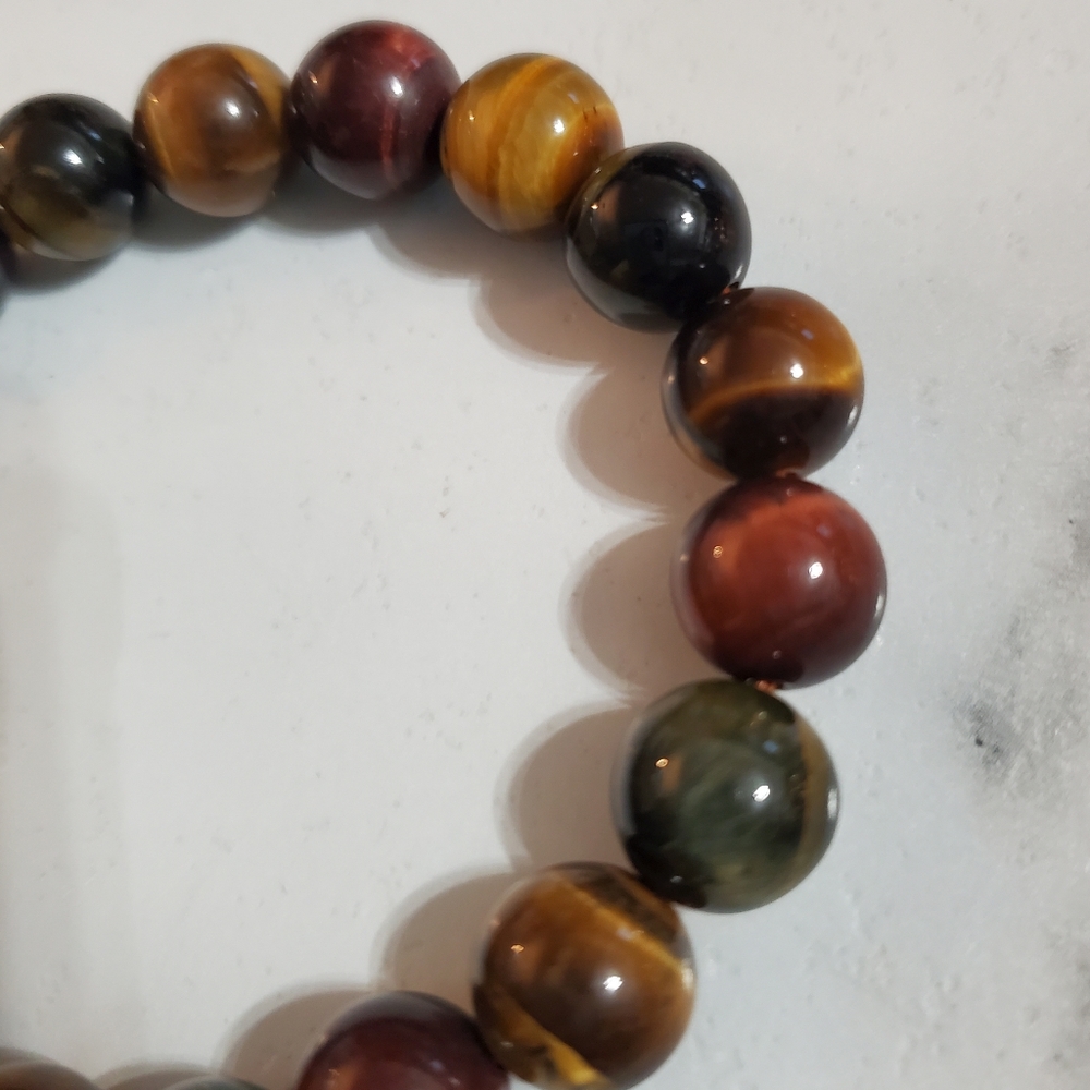 Tiger Eye Beaded Stretch Bracelet - Picture 7 of 7